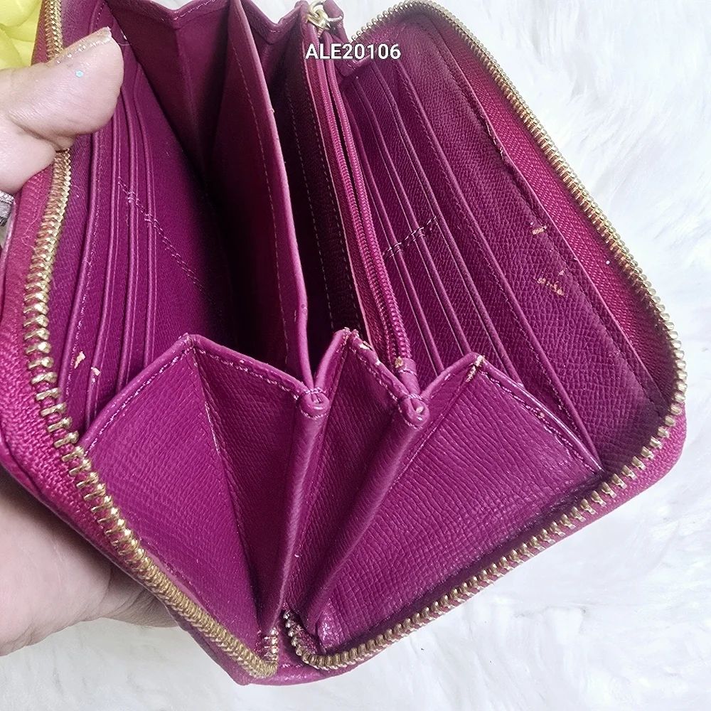 Coach Women's Pink and Brown Wallet